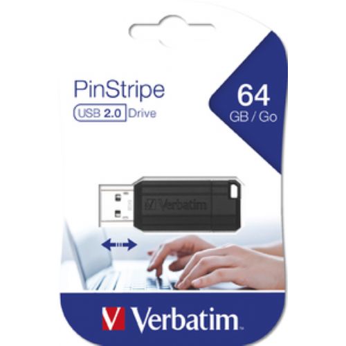 PEN FLASH DRIVE VERBATIM 64GB 2.0 PINSTRIPE